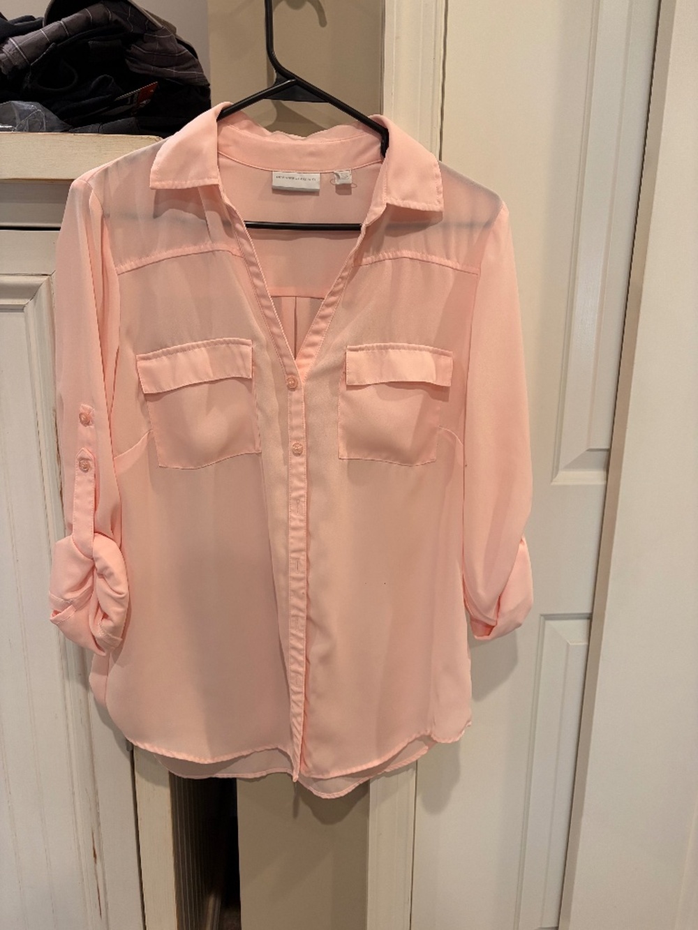 New York & Company Light Pink Blouse